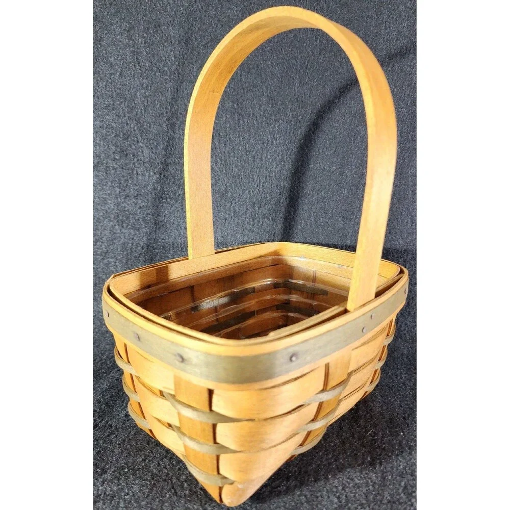 Vintage Longaberger 1993 Small Stained EASTER Basket ~ Signed By Wendy & Judy
